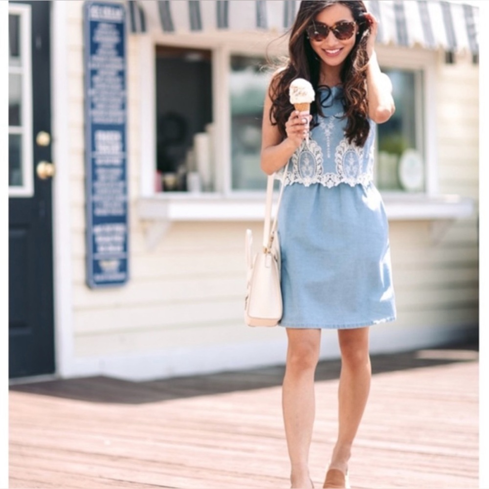 Madison Jules crocheted pop over dress